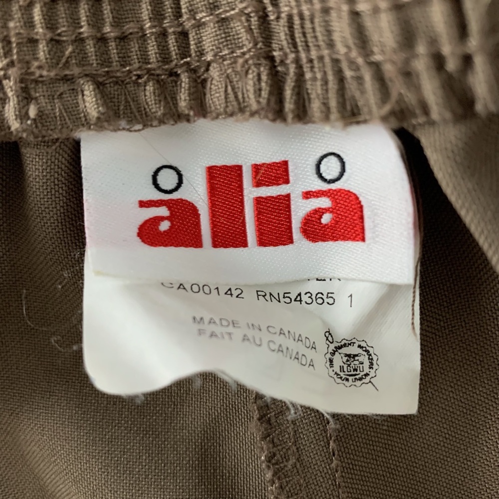 Vintage 90s Union Made Alia Canada Pocket Taupe Elastic High Waist Trous… - Picture 3 of 14